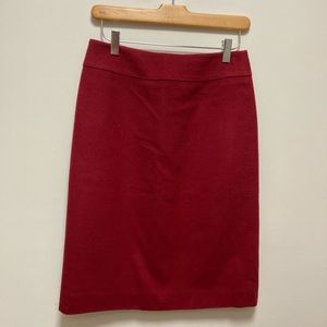 Red Ann Taylor Pencil Skirt Size 2